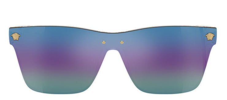 Versace KIDS VK 4004U 148/P1 Square Plastic Clear Sunglasses with Multicolor Mirror Lens