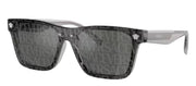 Versace VK 4004U 593/AI Square Plastic Grey Sunglasses with Silver Mirror Lens