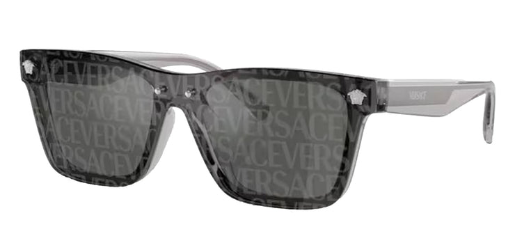 Versace VK 4004U 593/AI Square Plastic Grey Sunglasses with Silver Mirror Lens