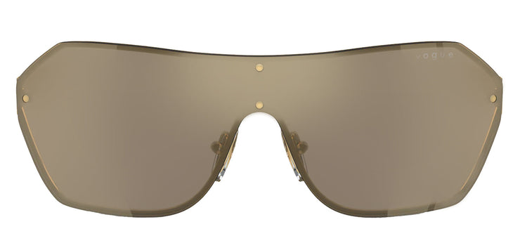 Vogue Eyewear VO 4302S 280/5A Shield Metal Gold Sunglasses with Brown Mirror Lens