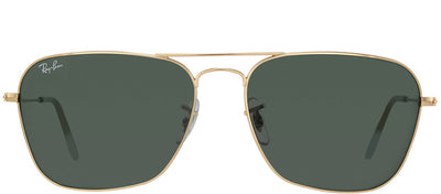 Ray-Ban RB 3136 001 Aviator Metal Gold Sunglasses with Crystal Green Lens