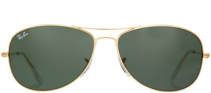 Ray-Ban Cockpit RB 3362 001 Aviator Metal Gold Sunglasses with Green Lens