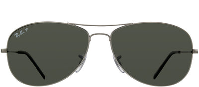 Ray-Ban RB 3362 004/58 Aviator Metal Ruthenium/ Gunmetal Sunglasses with Crystal Green Polarized Lens