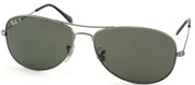 Ray-Ban RB 3362 004/58 Aviator Metal Ruthenium/ Gunmetal Sunglasses with Crystal Green Polarized Lens