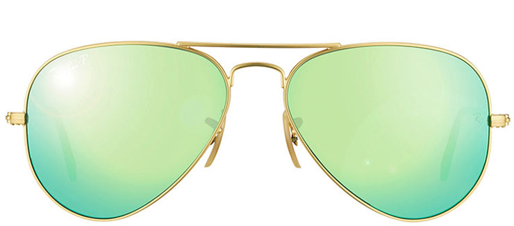 Ray-Ban RB 3025 112/P9 Aviator Metal Gold Sunglasses with Green Polarized Lens