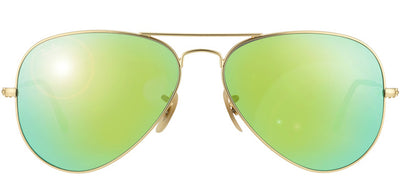Ray-Ban RB 3025 112/19 Aviator Metal Gold Sunglasses with Green Mirror Lens