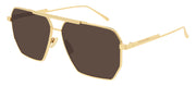 Bottega Veneta BV 1012S 003 Geometric Metal Gold Sunglasses with Brown Lens
