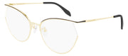 Alexander McQueen EDGE AM 0256O 001 Geometric Metal Gold Eyeglasses with Demo Lens