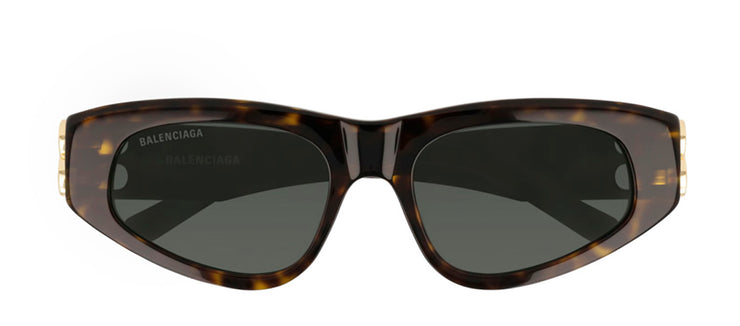 Balenciaga BB 0095S 002 Cat-Eye Acetate Havana Sunglasses with Green Lens