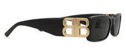 Balenciaga BB 0096S 001 Rectangle Acetate Black Sunglasses with Grey Lens