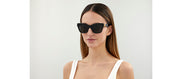 Balenciaga BB 0132S 001 Butterfly Acetate Black Sunglasses with Grey Lens