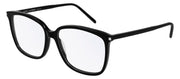 Saint Laurent SL 453 001 Square Acetate Black Eyeglasses with Logo Stamped Demo Lenses