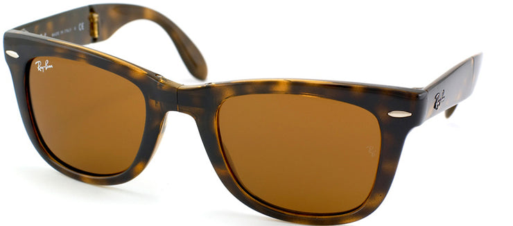 Ray-Ban RB 4105 710 Wayfarer Plastic Tortoise/ Havana Sunglasses with Green Lens