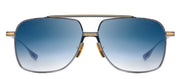 Dita ALKAMX DT DTS100 A-02 Black Rhodium/Yellow Gold Metal Aviator Sunglasses Blue Gradient Lens