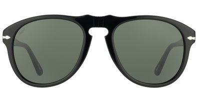 Persol Suprema PO 649 95/31 Aviator Plastic Black Sunglasses with Green Lens