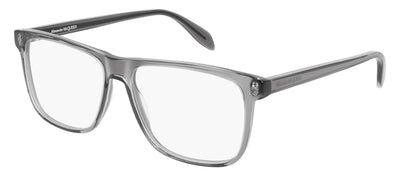 Alexander McQueen AM 0247O 001 Rectangle Acetate Grey Eyeglasses with Demo Lens