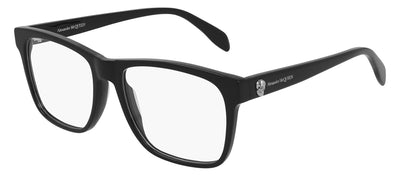 Alexander McQueen AM 0282O 001 Square Acetate Black Eyeglasses with Demo Lens