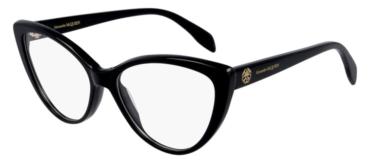 Alexander McQueen AM 0287O 001 Cat-Eye Acetate Black Eyeglasses with Demo Lens