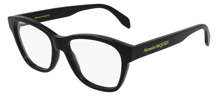 Alexander McQueen AM 0306O 001 Rectangle Acetate Black Eyeglasses with Demo Lens
