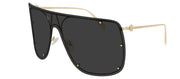 Alexander McQueen AM 0313S 001 Shield Metal Gold Sunglasses with Grey Lens