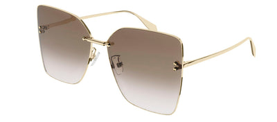 Alexander McQueen AM 0342S 002 Butterfly Metal Gold Sunglasses with Brown Gradient Lens