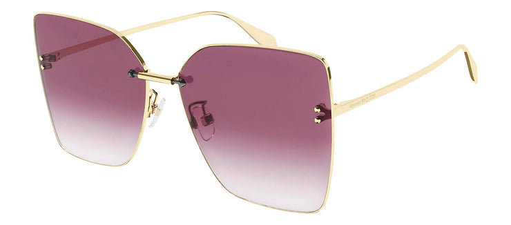 Alexander McQueen AM 0342S 003 Butterfly Metal Gold Sunglasses with Purple Gradient Lens