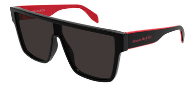 Alexander McQueen AM 0354S 003 Browline Plastic Black Sunglasses with Grey Lens