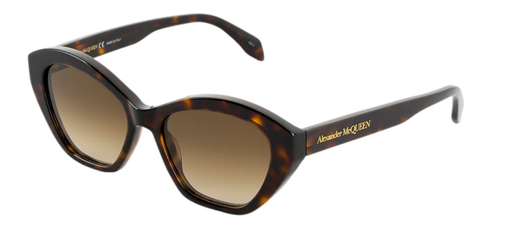 Alexander McQueen AM 0355S 002 Cat-Eye Plastic Havana Sunglasses with Brown Gradient Lens