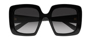 Alexander McQueen AM 0378S 001 Square Plastic Black Sunglasses with Grey Gradient Lens