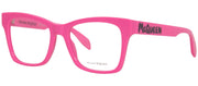 Alexander McQueen AM 0388O 003 Square Plastic Pink Eyeglasses with Logo Stamped Demo Lenses