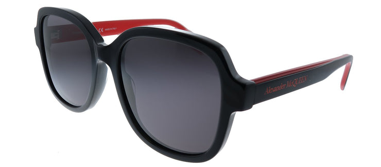 Alexander McQueen AM 300S 003 Square Acetate Black Sunglasses with Grey Lens