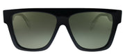 Alexander McQueen AM 302S 003 Square Acetate Black Sunglasses with Green Lens