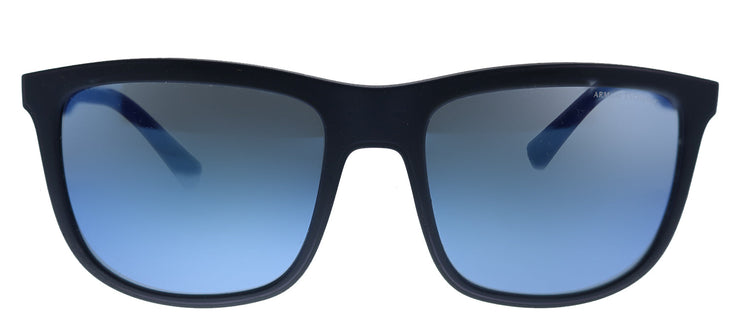 Armani Exchange AX 4093S 829555 Square Plastic Blue Sunglasses with Blue Mirror Lens