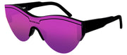 Balenciaga BB 0004S 002 Shield Acetate Black Sunglasses with Pink Mirror Lens