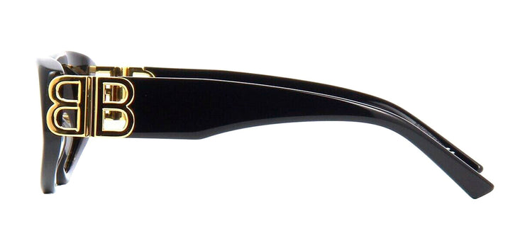 Balenciaga BB 0095S 001 Oval Acetate Black Sunglasses with Grey Lens