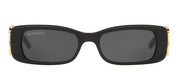 Balenciaga BB 0096S 001 Rectangle Acetate Black Sunglasses with Grey Lens