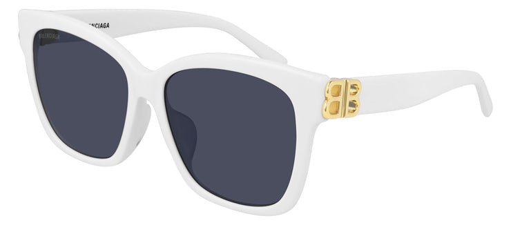Balenciaga BB 0102SA 004 Square Acetate White Sunglasses with Blue Lens