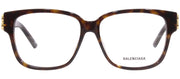 Balenciaga BB 0104O 002 Square Acetate Havana Eyeglasses with Logo Stamped Demo Lenses