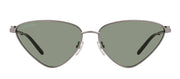Balenciaga BB 0166S 002 Cat-Eye Metal Ruthenium Sunglasses with Green Lens