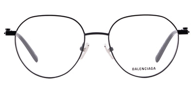 Balenciaga BB 0168O 003 Geometric Metal Black Eyeglasses with Logo Stamped Demo Lenses