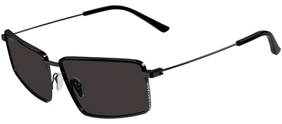 Balenciaga BB 0195S 001 Rectangle Metal Black Sunglasses with Grey Lens
