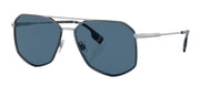 Burberry OZWALD BE 3139 100580 Geometric Metal Silver Sunglasses with Blue Lens