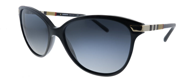 Burberry BE 4216 3001T3 Cat-Eye Plastic Black Sunglasses with Grey Gradient, Polarized Lens