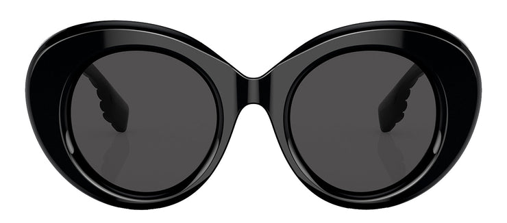 Burberry MARGOT BE 4370U 300187 Round Plastic Black Sunglasses with Grey Lens