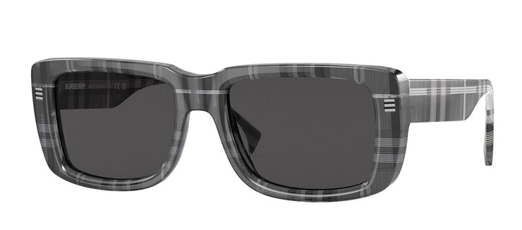 Burberry JARVIS BE 4376U 380487 Rectangle Plastic Grey Sunglasses with Grey Lens
