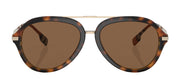 Burberry JUDE BE 4377 300273 Aviator Metal Havana Sunglasses with Brown Lens
