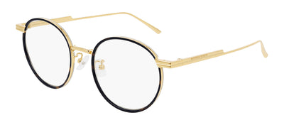 Bottega Veneta NEW CLASSIC BV 1017O 003 Round Metal Gold Eyeglasses with Logo Stamped Demo Lenses