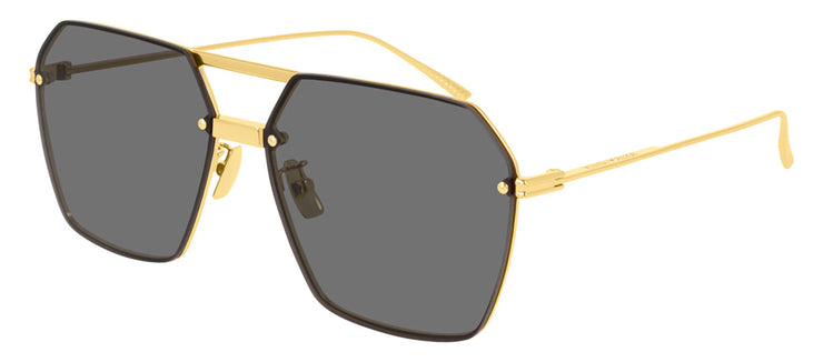 Bottega Veneta BV 1045S 001 Geometric Metal Gold Sunglasses with Grey Lens