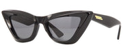 Bottega Veneta BV 1101S 001 Cat-Eye Acetate Black Sunglasses with Grey Lens