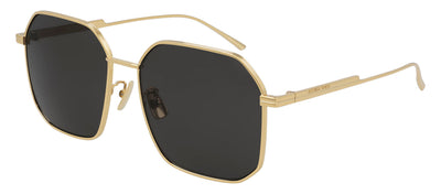 Bottega Veneta BV 1108S 001 Geometric Metal Gold Sunglasses with Grey Lens